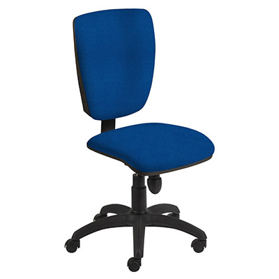 Sige de bureau  roulettes Alter - mcanisme synchrone - assise et dossier tissu bleu lectrique - pitement nylon noir
