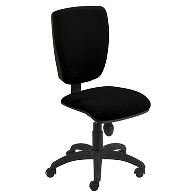 Sige de bureau  roulettes Alter - mcanisme synchrone - assise et dossier tissu noir - pitement nylon noir