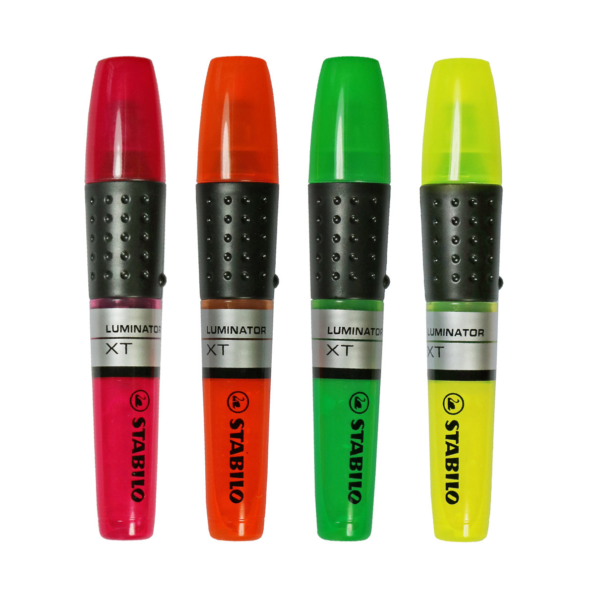 Pochette de 4 surligneurs Stabilo Luminator - pointe biseaute - encre liquide - assortis