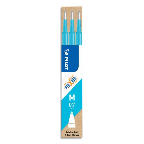 Pochette de 3 Recharges Pilot pour roller Frixion Ball turquoise de Pilot