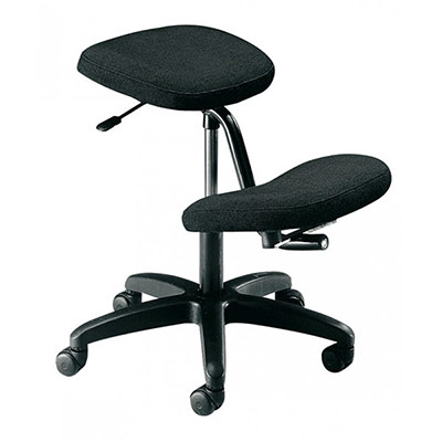 Tabouret assis-genoux revtement tissu Bali noir pitement nylon noir