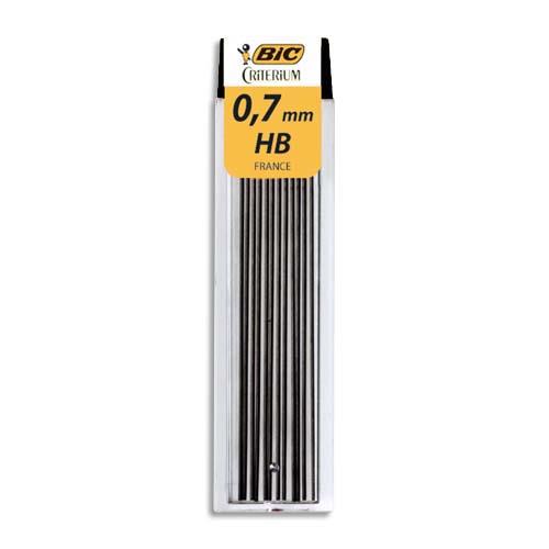 Etui de 12 mines Bic  Hi-Polymer tous usages 0.7 mm - HB - Cont  7507