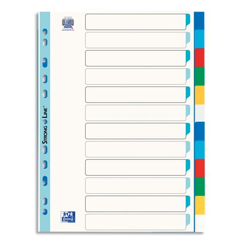 Intercalaires  touches neutre Elba - polypropylne 13/100e - A4 - 12 positions - coloris assortis