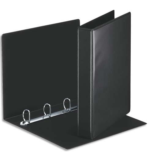 Classeur personnalisable deux faces Esselte - 4 anneaux - PVC noir - dos de 5 cm