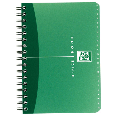 Rpertoire Oxford Office - spirales - couverture PP - format 11x17cm - 180 pages - rglure lign 6mm -