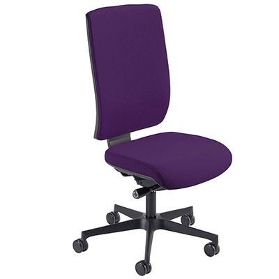 Sige Coach mcanisme synchrone - haut dossier - assise ergonomique - revtement tissu Xtreme plus prune - pitement 5 branches nylon noir