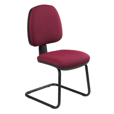 Sige visiteur pitement luge noir - assise et dossier standard tissu Bali bordeaux royal