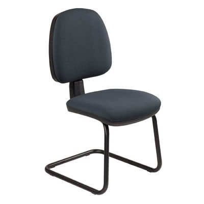 Sige visiteur pitement luge noir - assise et dossier standard tissu Bali gris orage