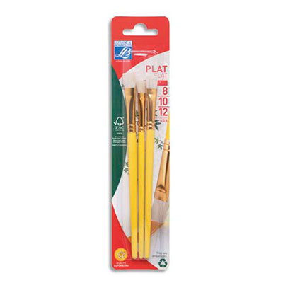 Brosses en soie de porc n 8 + n10 + n12 - lot de 3