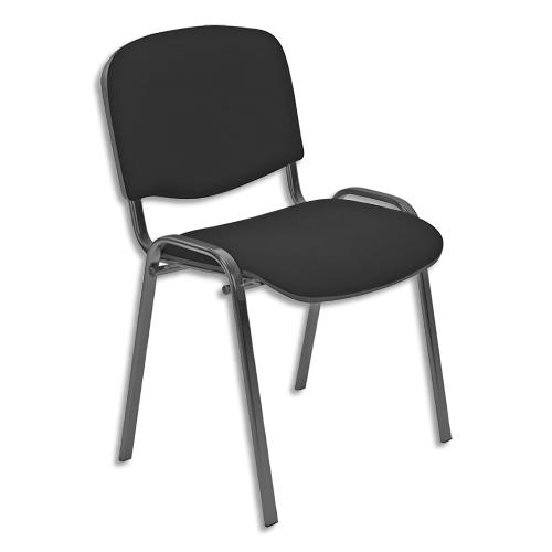 Chaise de runion & visiteur 4 pieds Primo Iso - tissu noir