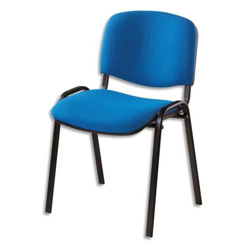 Chaise de r�union et visiteur 4 pieds Primo Iso - tissu bleu