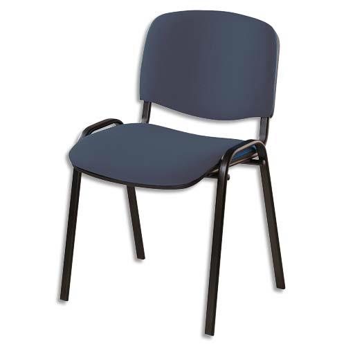 Chaise de r�union & visiteur 4 pieds Primo Iso - tissu gris anthracite