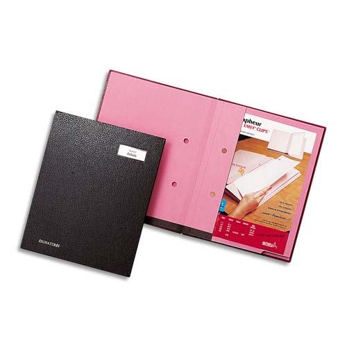 Parapheur Clip 20 compartiments Emey - noir - couverture plastifie - clip de maintien des documents