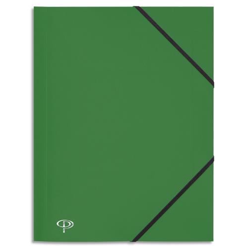 Chemise 3 rabats et lastique 1er prix - polypropylne 4/10e - 24 x 32 cm - vert