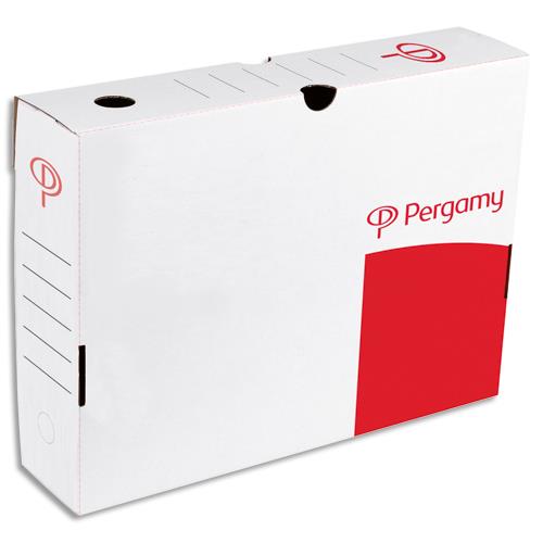 Bote  archives 1er prix - dos de 8 cm - en carton ondul - kraft blanc