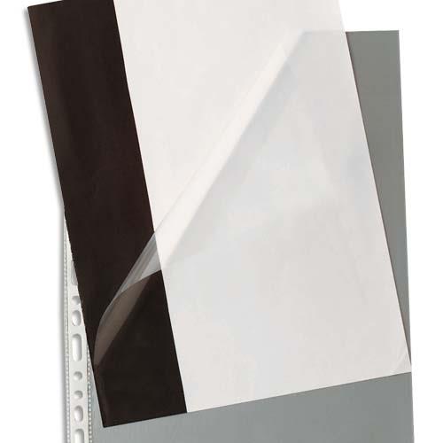 Pochettes perfores ouverture en coin - polypropylne 9/100e lisse - perforation 11 trous - bote de 100
