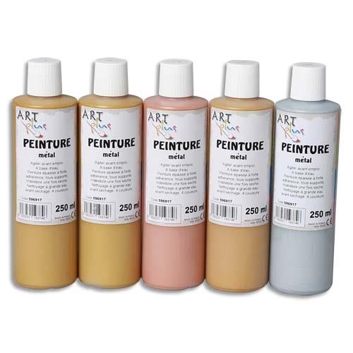 Acrylique metallique - Coffret de 5 x 250ml - Artplus -  assortiment