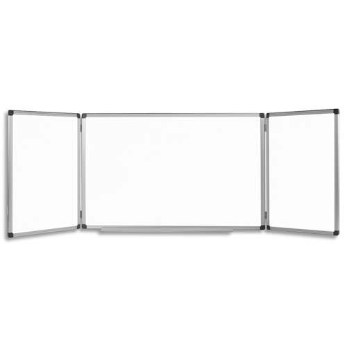 Tableau blanc triptyque magntique - laqu - 90 x 240 cm ouvert
