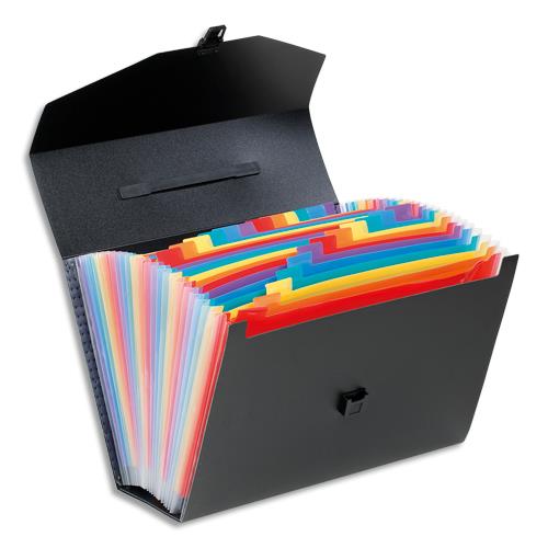 Valisette trieur en plastique Viquel Rainbow 24 compartiments - exterieur noir intrieur multicolore