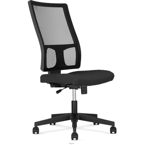 Fauteuil Square - synchrone - pitement nylon - dossier rsille noir et assise tissu noir.