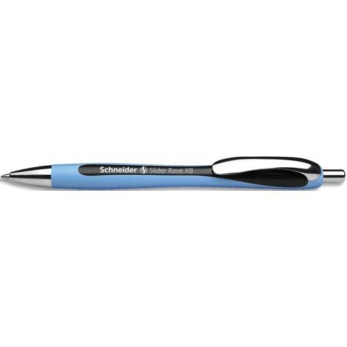 Stylo bille Schneider Slider Rave - pointe rtractable - criture extra large - noir