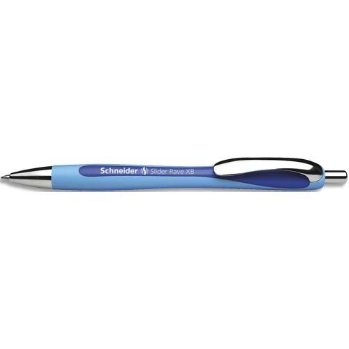 Stylo bille Schneider Slider Rave - pointe rtractable - criture extra large - bleu