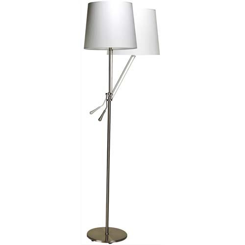 Lampadaire LED Unilux Inclina - inclinable - acier bross - 158 cm - 805 lumens