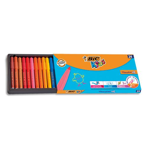 Pochette 24 feutres de coloriage Bic Visacolor - pointe extra-large