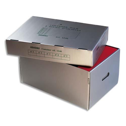 Conteneur  archives Extendos - polypropylne alvolaire - ouverture sur le dessus - 54 x 27 x 38,5 cm