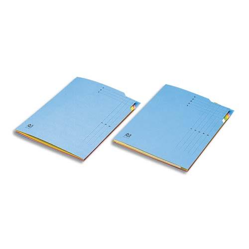 Sous dossiers Dostri 5 cases - carte 250g - coloris bleu.