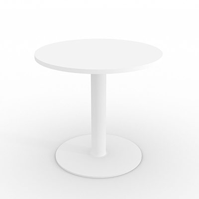 Table ronde Bali diamtre 80 cm - dcor blanc neige - pitement rond finition blanc