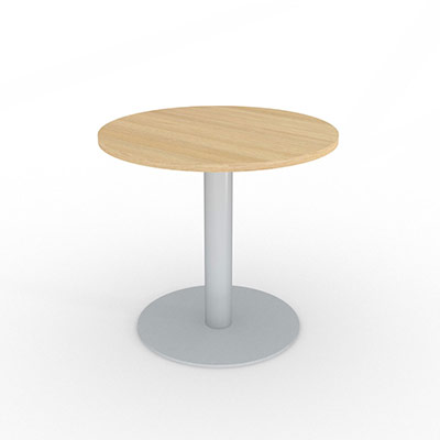 Table ronde Bali diamtre 80 cm - dcor chne clair - pitement rond finition gris alu