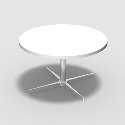 Table basse Star ronde o 75 cm - plateau dcor blanc neige pitement chrom