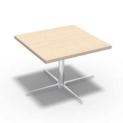Table basse Star carre L 60 x P 60 cm - plateau dcor rable blanc pitement chrom