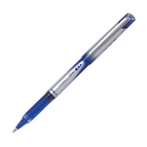 Stylo roller Pilot V-Ball Grip - pointe mtal - 0.7 mm - encre liquide bleue + grip confort