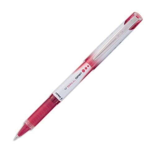 PStylo roller Pilot V-Ball Grip - pointe mtal 0.7 mm encre liquide rouge + grip confort