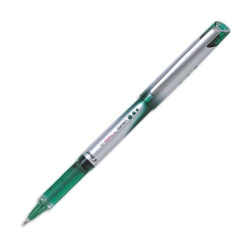 Stylo roller Pilot V-Ball Grip - pointe mtal - 0.7 mm - encre liquide verte + grip confort