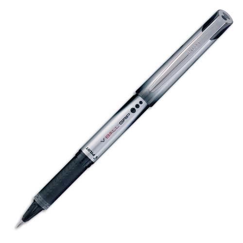 Stylo roller Pilot V-Ball Grip - pointe mtal - 0.5 mm - encre liquide bleue + grip confort