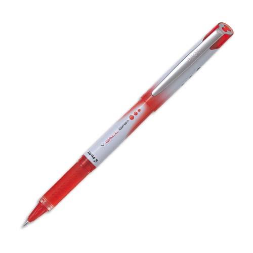 Stylo roller Pilot V-Ball Grip - pointe mtal - 0.5 mm - encre liquide rouge + grip confort