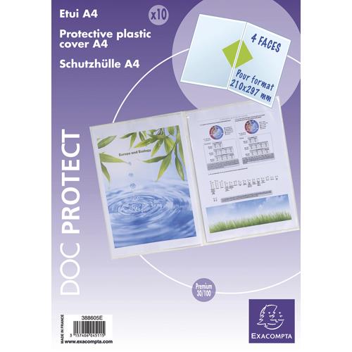 Sachet de 10 tuis 4 faces Claircell - en polypropylne 30/100 me - format 30 x 21 cm.