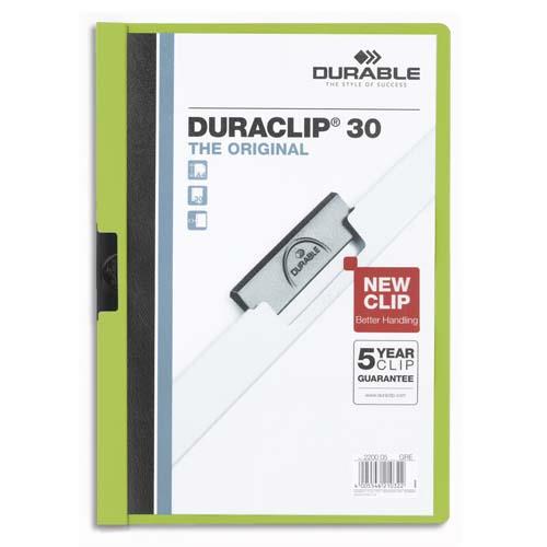 Chemises à Clip Durable Duraclip Gris - Lot De 25, Capacité 60 Feuilles A4