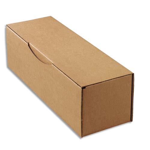 Bote postale brune d'expdition pour bouteille - 33 x 10 x 10 cm