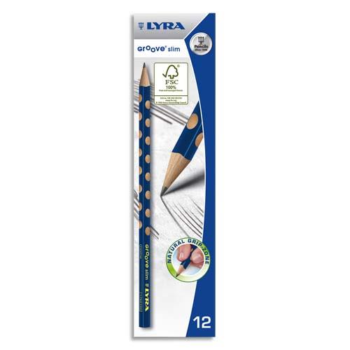 Crayons graphite triangulaires Lyra Groove Slim avec grip zone pour gauchers et droitiers mine HB