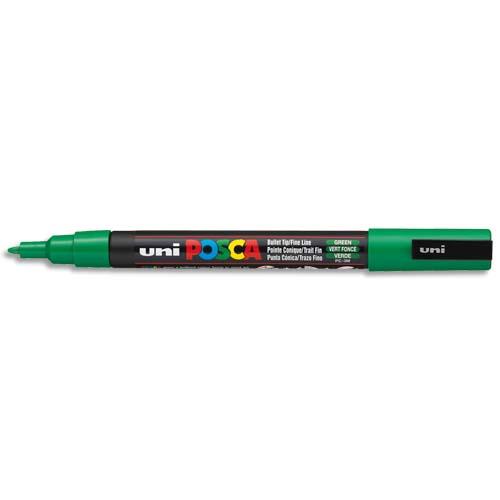 Marqueur peinture  l'eau Posca PC-3M - pointe conique polyester fine 1,5 mm - vert fonc