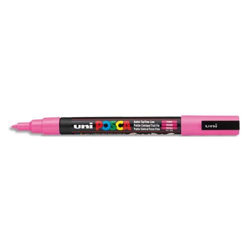 Marqueur peinture  l'eau Posca PC-3M - pointe conique polyester fine 1,5 mm - rose