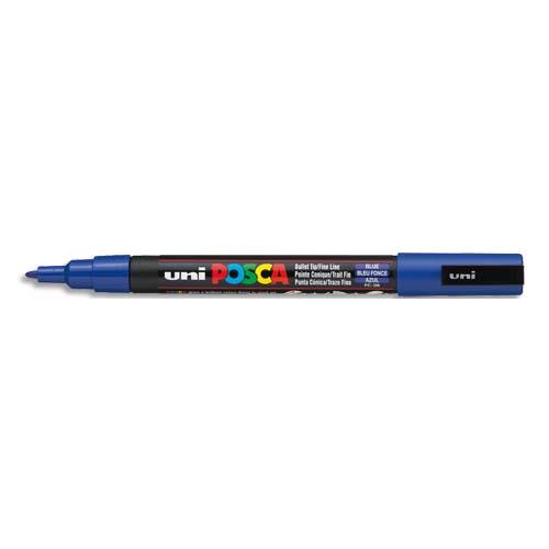 Marqueur peinture  l'eau Posca PC-3M - pointe conique polyester fine 1,5 mm - bleu fonc