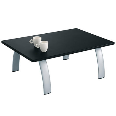 Table basse Topium rectangulaire L 90 x P 60 cm - plateau mlamine anthracite pitement gris aluminium