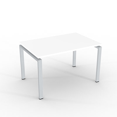 Table de restauration rectangulaire gamme Spirit - 120 x 73,5 cm - plateau blanc neige - finition aluminium