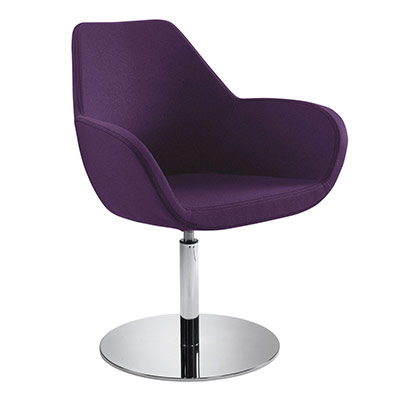 Chauffeuse pitement central chrom BIP pourvue d'un mcanisme retour point fixe - revtement tissu Xtreme prune
