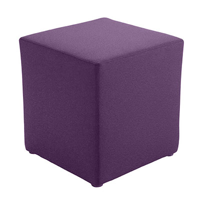 Pouf carr 40 x 40 cm revtement tissu Xtreme plus prune